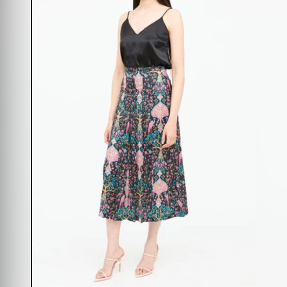 Sandro Ivane Graphic Print High Waist Crepe Midi Skirt 2 - Picture 1 of 15